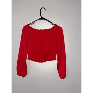 Red crop top